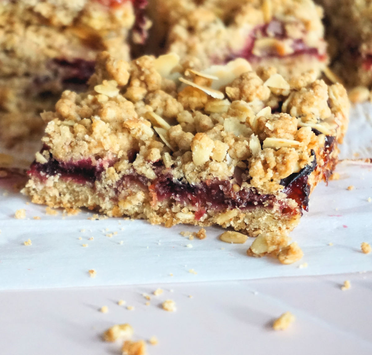 Plum Crumble Breakfast Bars Recipe Cuisine Fiend